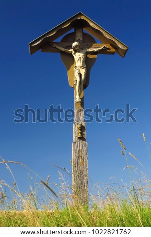wayside cross in the Ostalbkreis, Baden-Wuerttemberg, Germany