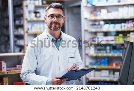 If we dont stock what you need, well source it. Portrait of a mature pharmacist writing on a clipboard in a pharmacy.