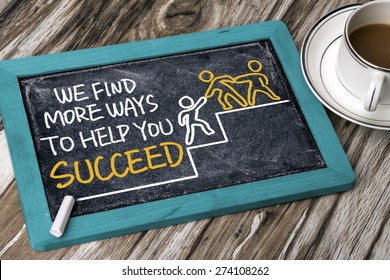 we find more ways to help you succeed hand drawing on chalkboard