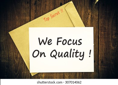 We focus on quality !