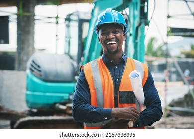 We Have Some Prime Property Popping Up Here Soon. Portrait Of A Young Man Working At A Construction Site.