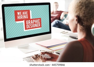 We are Hiring Job Application Creative Occupation Designer Concept