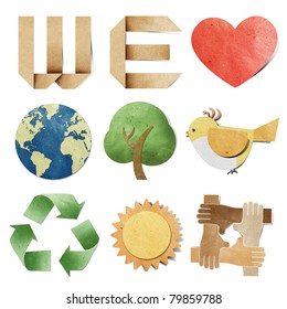 we love tag recycled paper craft stick on white backgroundData source: NASA