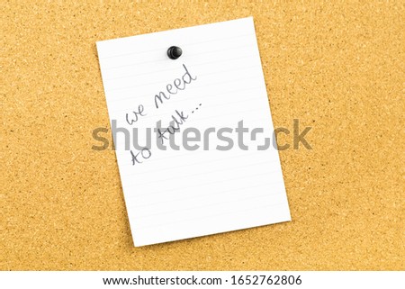 Similar – Image, Stock Photo WE NEED TO TALK. Argument