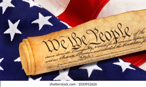 We the People with American flag. - Shutterstock ID 1033952626