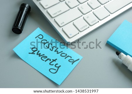 Weak password qwerty on a memo stick and laptop.