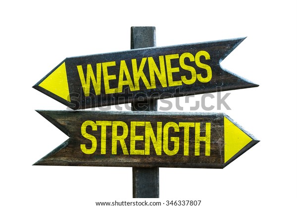 Weakness Strength Signpost Isolated On White Stock Photo (Edit Now ...