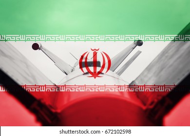 Weapons Of Mass Destruction. Iran ICBM Missile. War Background.