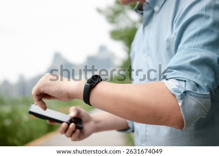 wearable concept man using smart watch