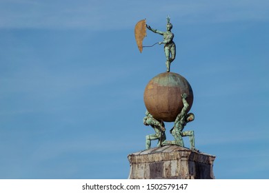 The Weather Vane Sculpture At Punta Della Dogana