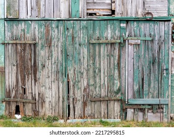 Weathered Door Of An Old Barn