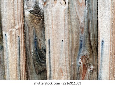 Weathered Fence Palings And Rusty Nails