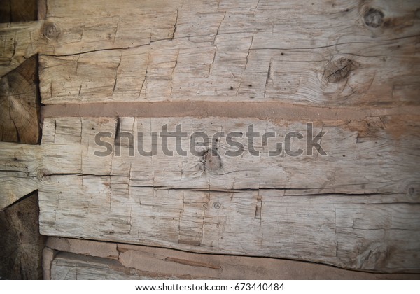 Weathered Handhewn Wooden Log Cabin Beams Stock Photo Edit Now