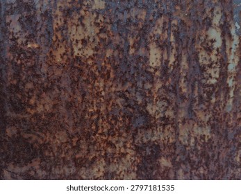 Weathered and Heavily Coroded Rust Pattern on Iron Sheet