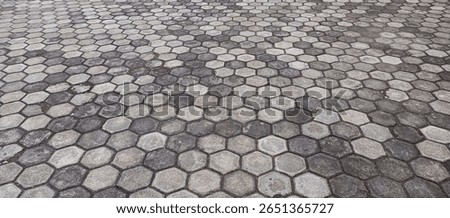 Weathered Hexagonal Concrete Paving Block Floor