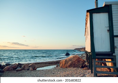 Weathered House By The Sea In Montauk, USA