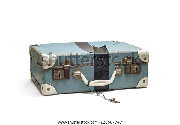 pale blue suitcase