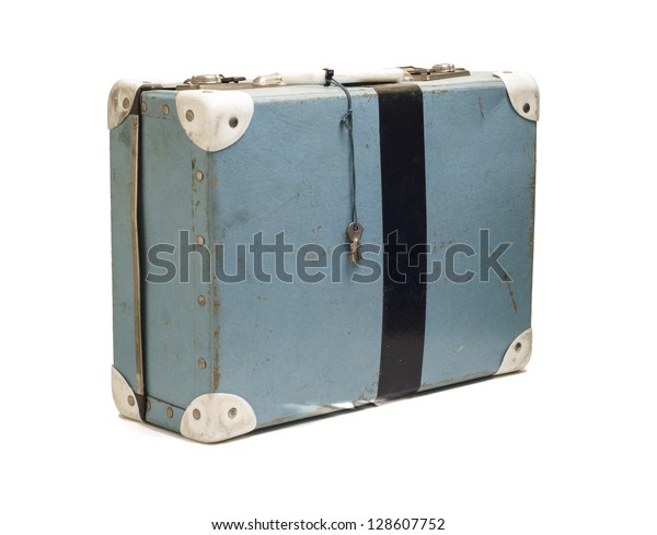 pale blue suitcase