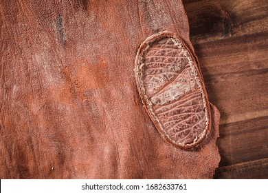 Weathered ,old, Tanning Leather With Ruff Texture 