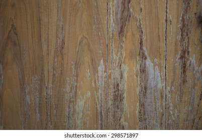 Weathered, Painted And Distressed Wood Background.