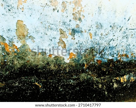Weathered and peeling wall texture with aged paint, stains, and grunge patterns in earthy tones. Ideal for backgrounds, vintage designs, urban decay themes, and abstract textured surfaces.
