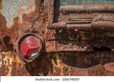 Weathered, Rusty, Old Metal Truck Tailgate