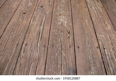 Weathered Stained Wood Deck Planks