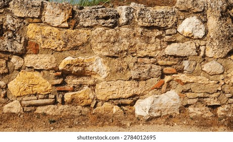Weathered Stone Wall Texture Background