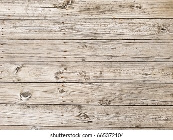 Weathered Wood Plank Boardwalk For Background Or Texture.