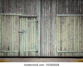 Weathered Wooden Barn Door