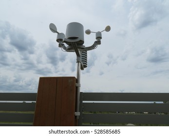 Weathervane Modern Design With Cloudy Sky In Bakcground