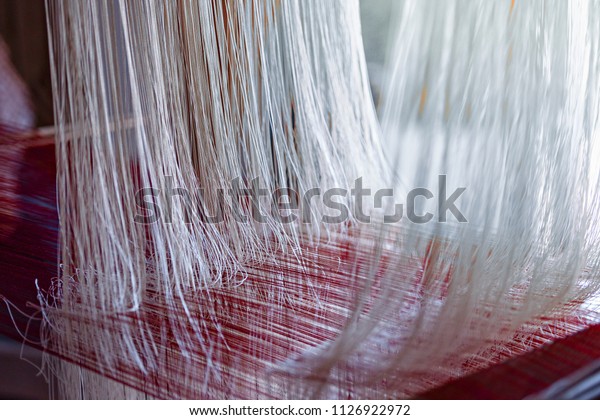 Weave Silksilkworm Praewa Ban Phon Kalasinthailandsilk Stock Photo