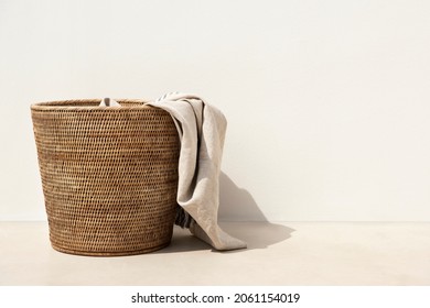 Weaved laundry basket laundry essential in minimal style