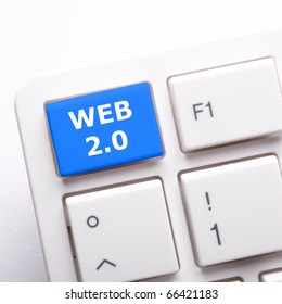 web 2 0 rss or blog concept with internet computer key on keyboard