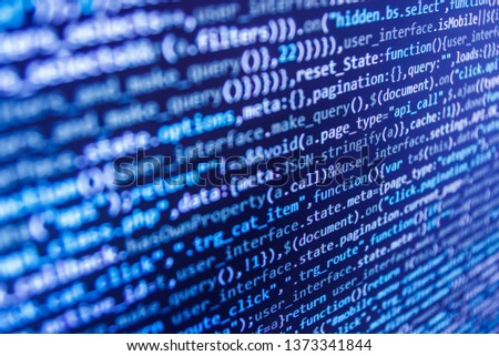 Web abstract programming and created virus on laptop screen. Key password theft hacking firewall concept Developing programming and coding technologies. Source abstract algorithm concept. 