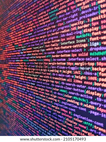 Web abstract programming and created virus on laptop screen. PC software creation business. Software engineer at work. Developer working on software codes in office