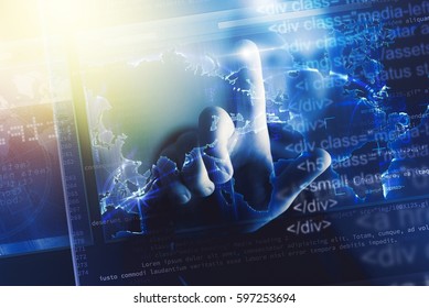 Web Applications Creation. Internet Technologies Concept. Programming and Coding Theme.