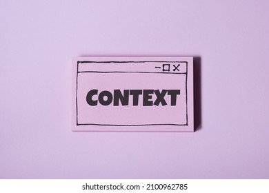 Web browser Window hand drawn outline doodle with the text CONTEXT.  - Shutterstock ID 2100962785