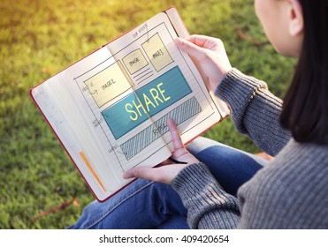 Web Design Layout Share Sharing Concept