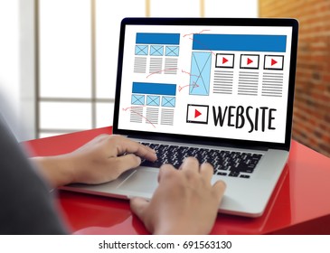 Web Design layout sketch drawing Software Media WWW and Graphic Layout Website development project