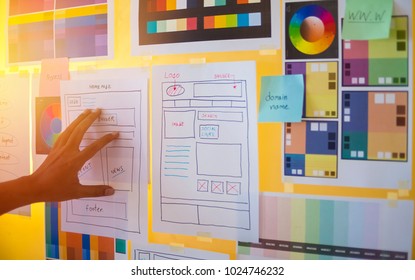 Web designer drawing develop planning  Creativity Editor Ideas layout Template content