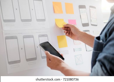 Web Designer, UX UI Designer Planning Application For Mobile Phone.