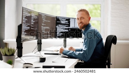 Web Developer Coding On Computer To Develop Code