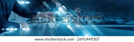 Web developer touching the icon and the word 