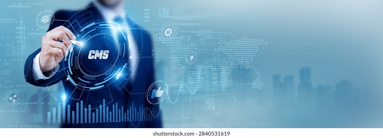 Web developer using a pen while analyzing data CMS Content Management System and website design, digital publishing, content workflow, online platform management, web technology