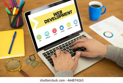 Web Development Concept on Laptop Screen