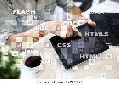 Web Development Programming Internet Technology Concept Stock Photo ...