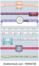 Web Elements Header & Navigation Templates Set