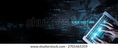 Web Hosting: Businessman data analysis for performance and server optimization, uptime monitoring, bandwidth management, and security enhancement.