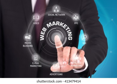 WEB MARKETING TECHNOLOGY COMMUNICATION TOUCHSCREEN FUTURISTIC CONCEPT